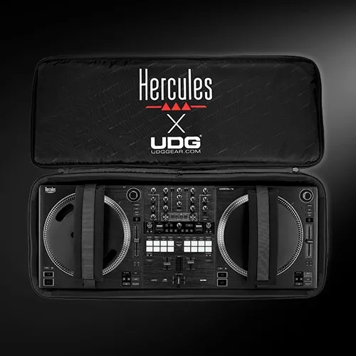 Hercules DJControl T10 dentro de una funda de transporte