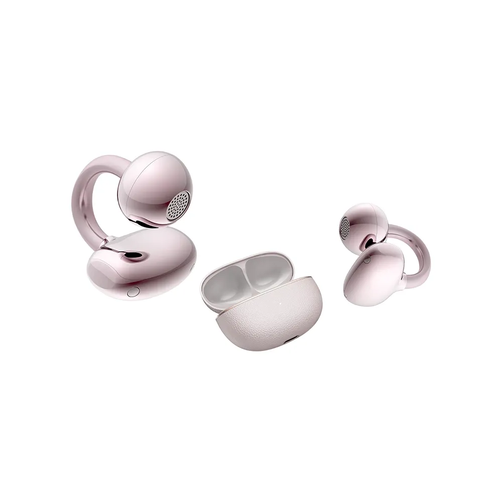 HONOR Choice Earbuds Clip 2 Pro en rosado, clips y estuche