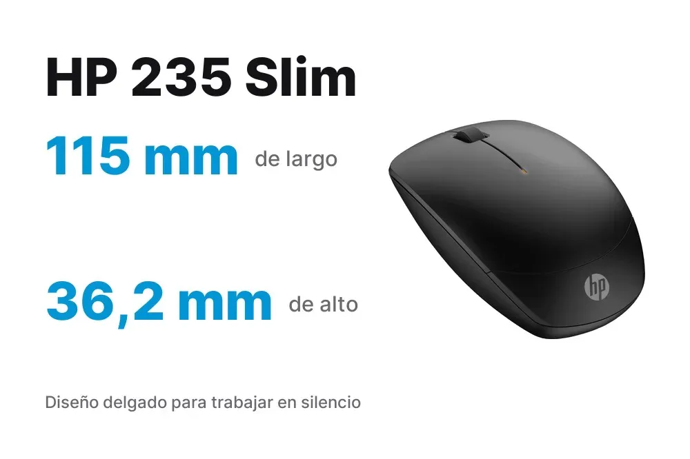 Panel de medidas del HP 235 Slim