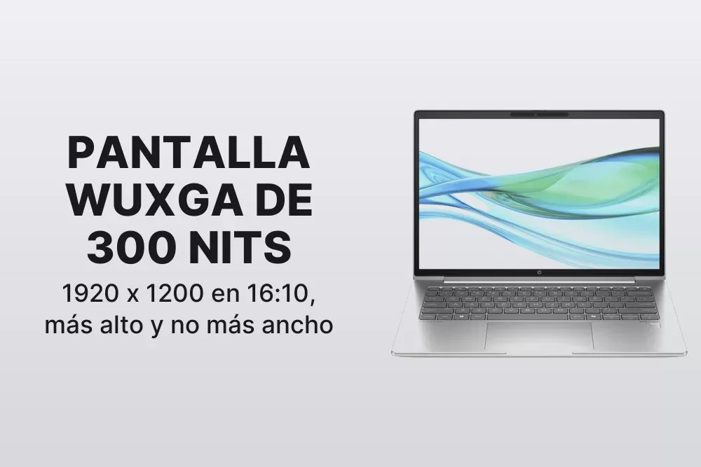 Pantalla WUXGA 1920 x 1200 de 300 nits del HP ProBook 440 G11