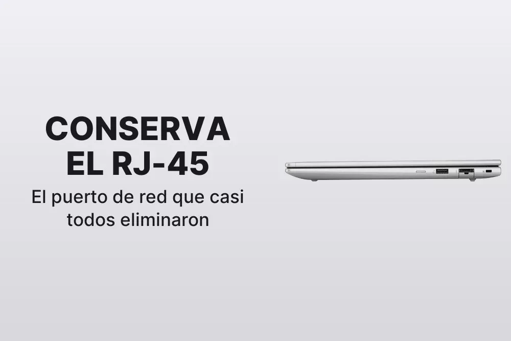 Perfil del HP ProBook 440 G11 con el puerto de red RJ-45