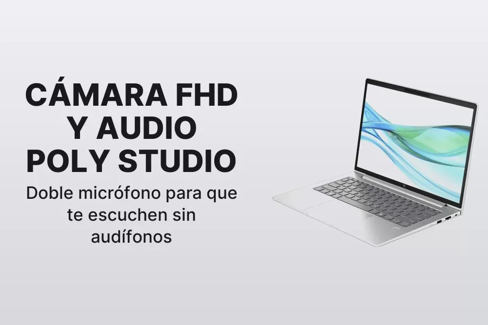 HP ProBook 440 G11 con cámara FHD y audio Poly Studio