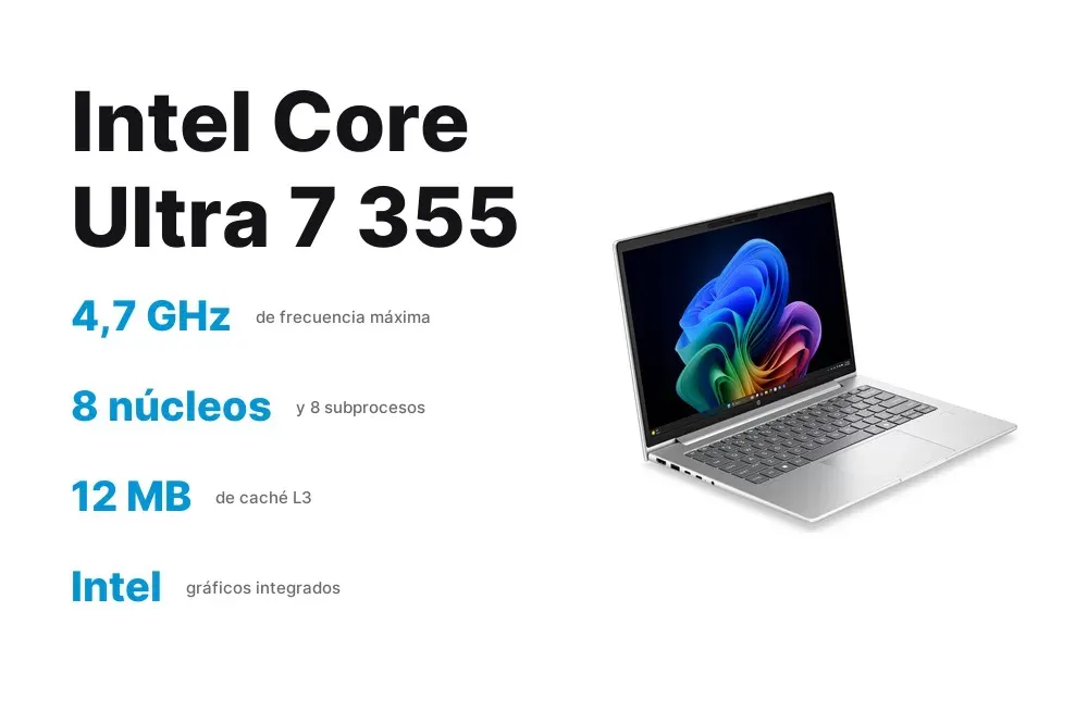 Procesador Intel Core Ultra 7 355 del HP ProBook 4 G2i