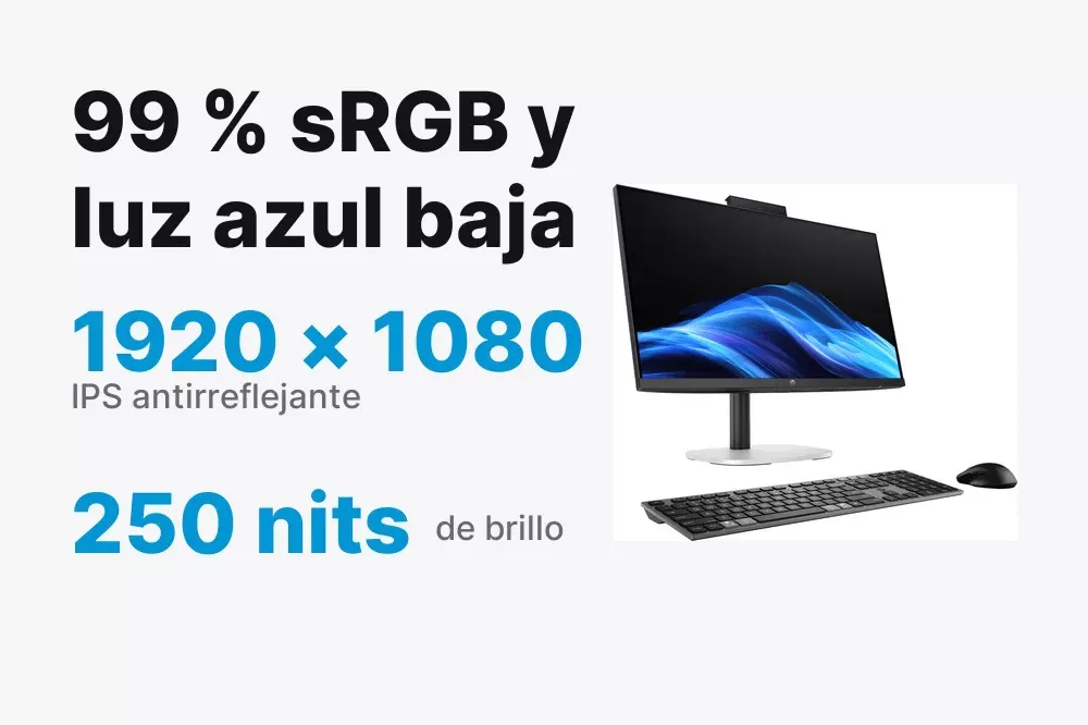 Pantalla Full HD de 23,8 pulgadas con 99 % sRGB