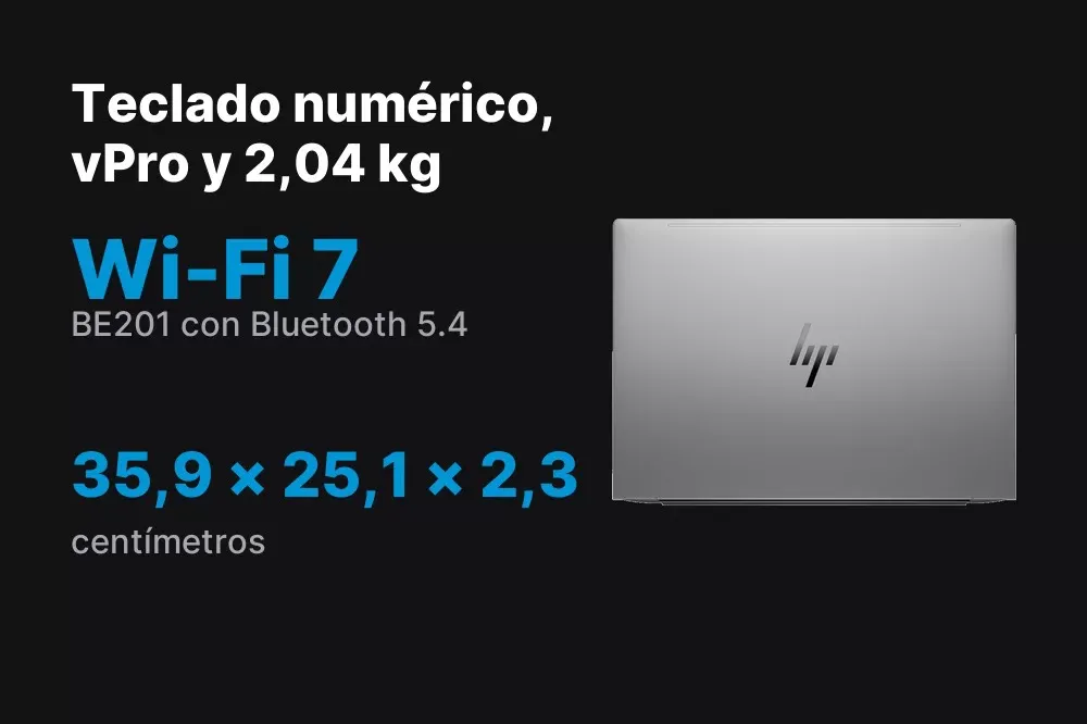 HP ZBook X G1i con teclado numérico, vPro y 2,04 kg