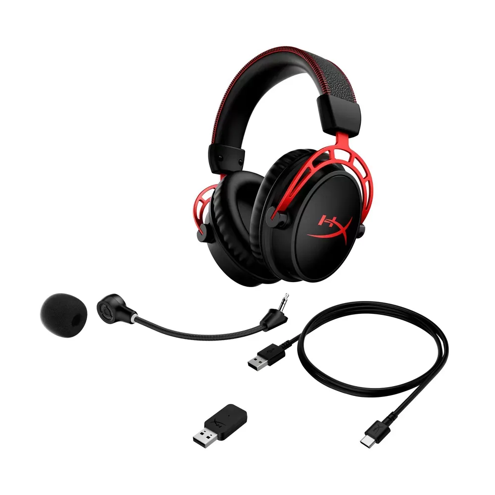 Contenido de la caja del HyperX Cloud Alpha Wireless