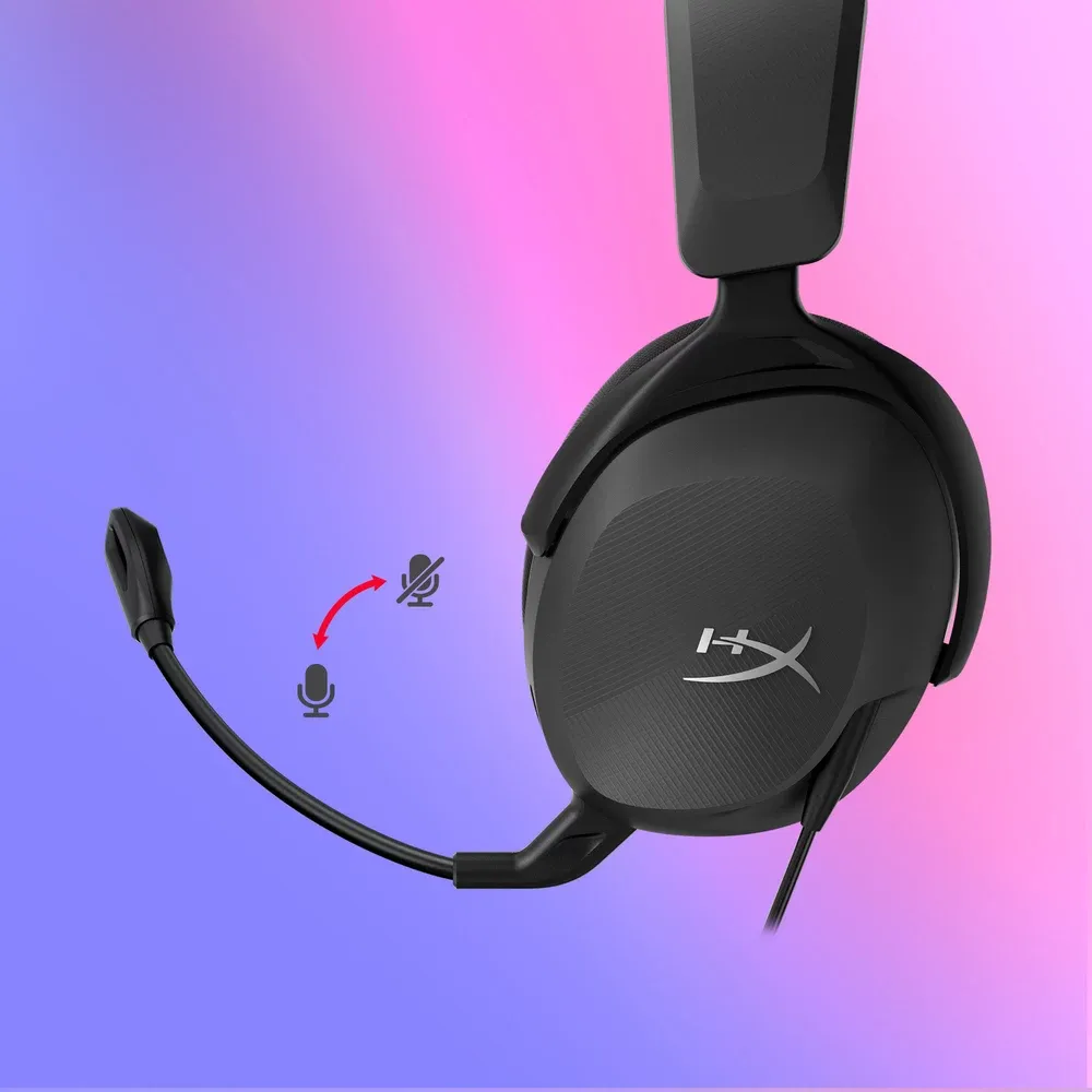 Micrófono del HyperX Cloud Stinger 2 Core que se silencia al girarlo hacia arriba