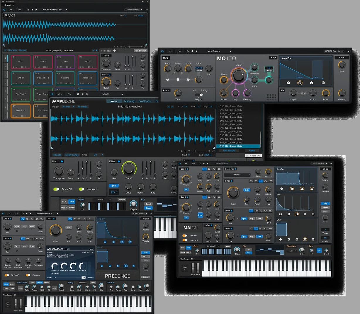 Instrumentos virtuales y samplers de Fender Studio Pro