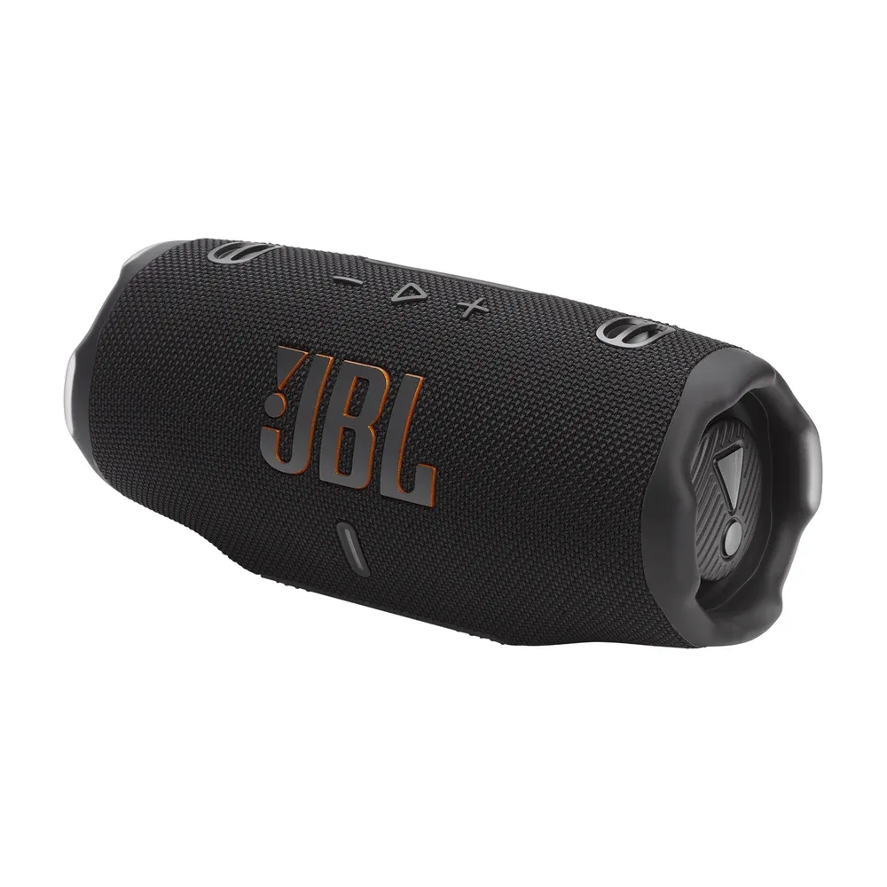 JBL Charge 6 en negro, vista de tres cuartos