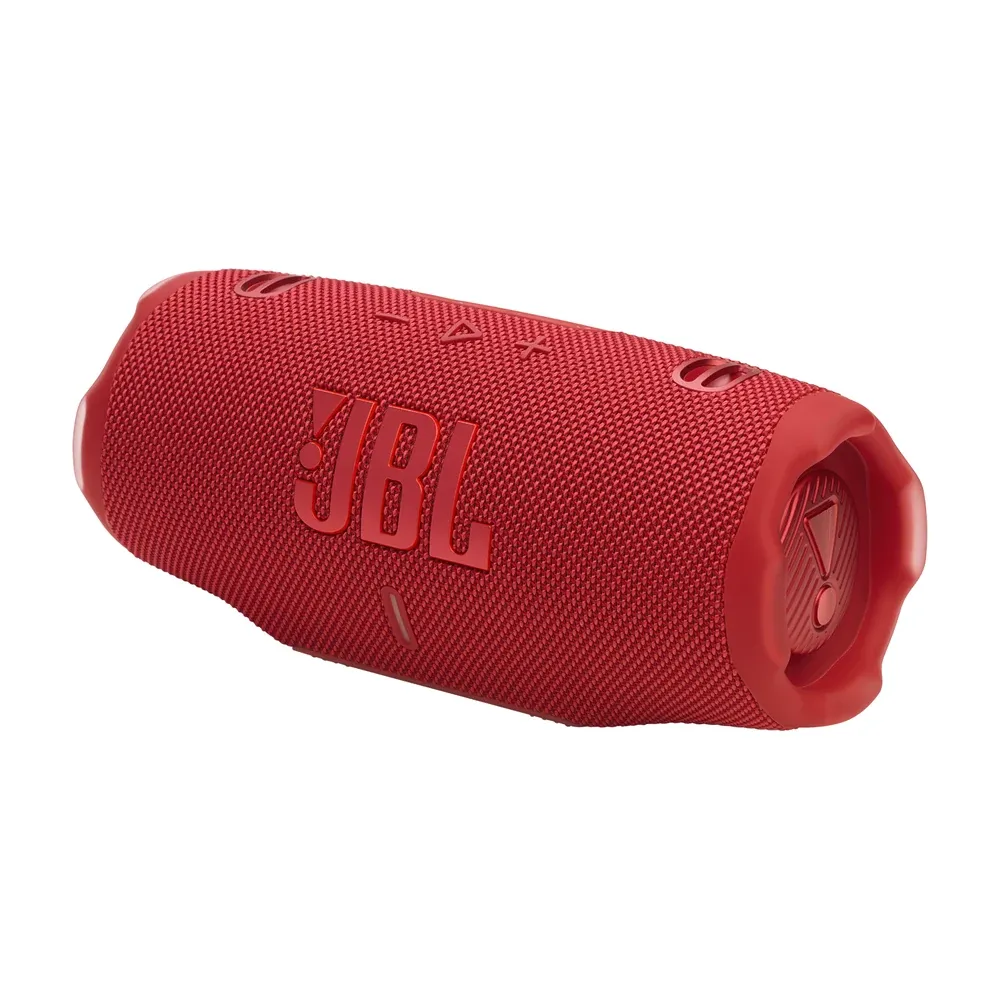 JBL Charge 6 en rojo, vista de tres cuartos