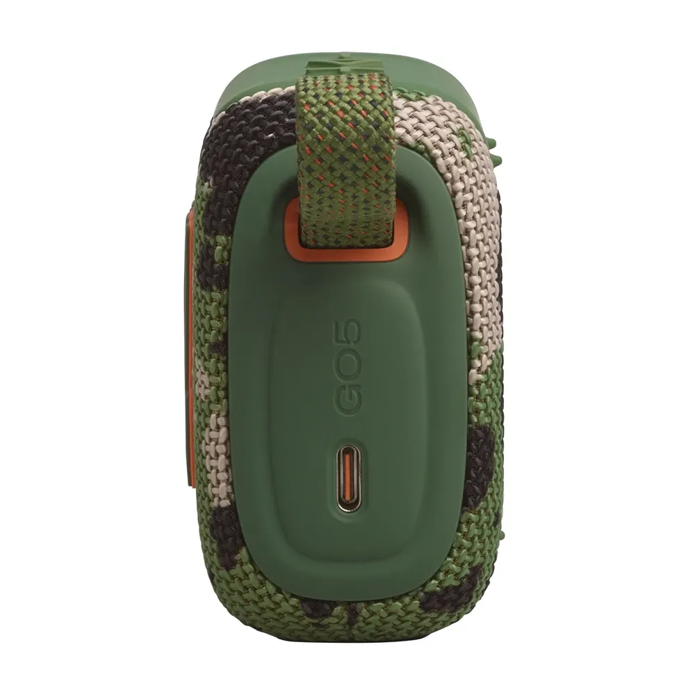 Botones de control del JBL Go 5 en camuflaje