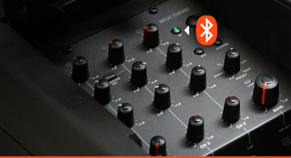 Sección Bluetooth del mezclador del JBL IRX ONE