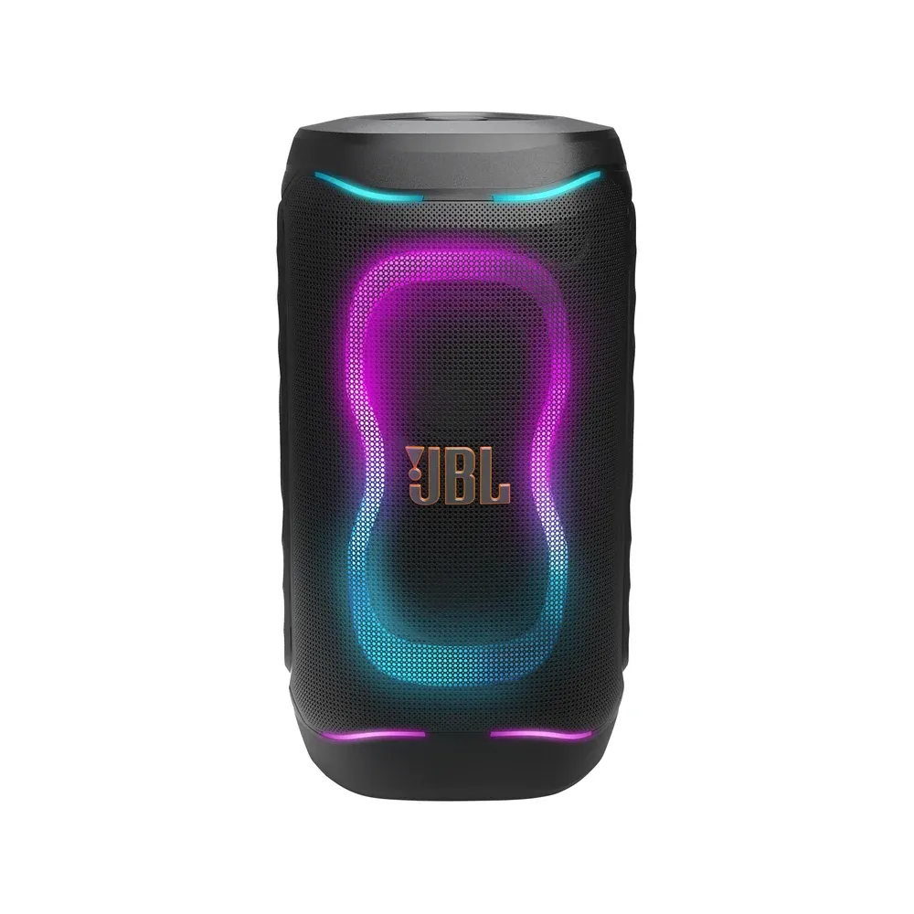 JBL PartyBox 130 de frente con las luces encendidas