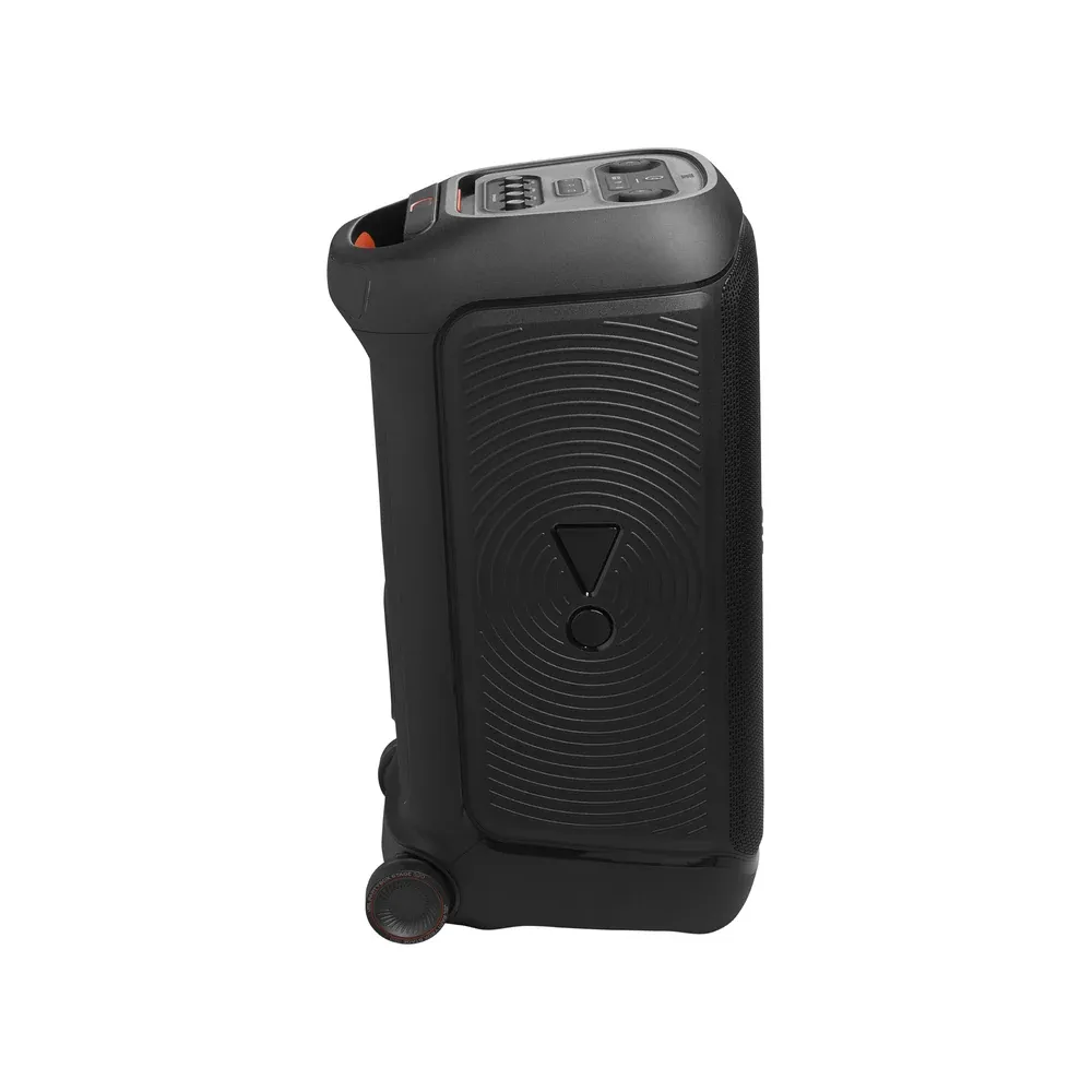 JBL PartyBox Stage 320 en negro, vista lateral
