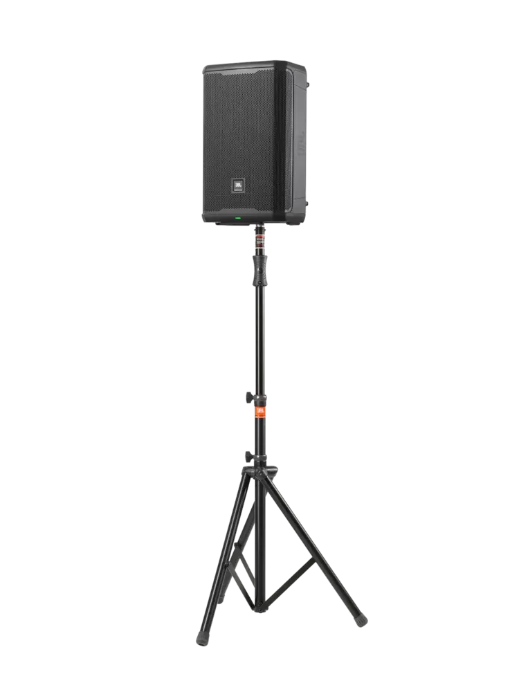 JBL PRX912 montado en un pie de parlante