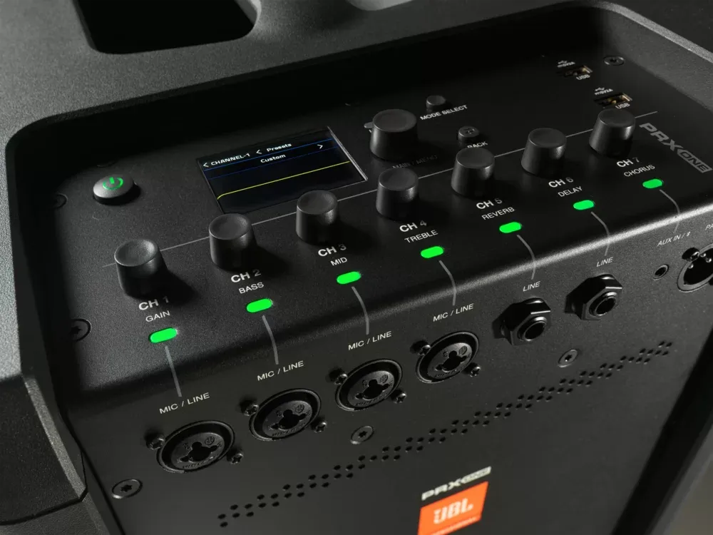 Mezclador de 7 canales del JBL PRX ONE