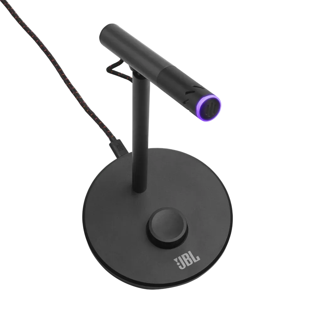Cabezal del JBL Quantum Stream Talk con luz de estado