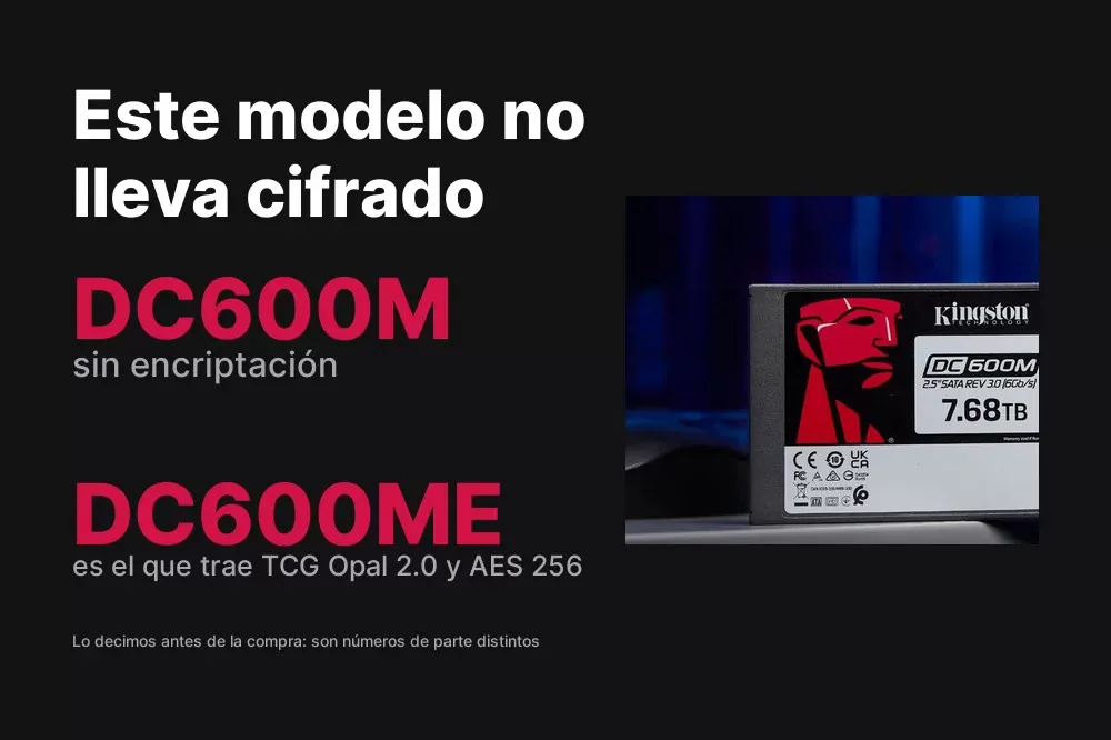 El Kingston DC600M no incluye encriptación: esa es la versión DC600ME