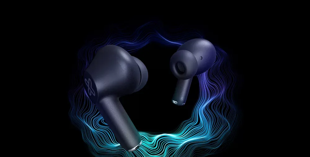 Klip Xtreme Buds-Fi con ondas de sonido alrededor