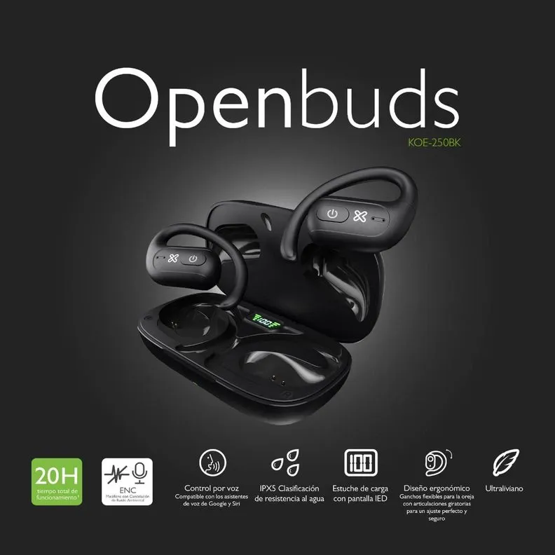 Características del Klip Xtreme Openbuds KOE-250BK