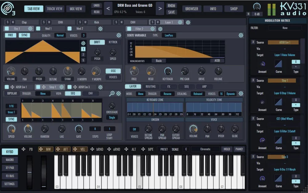 Sintetizador wavetable para diseño de sonido moderno