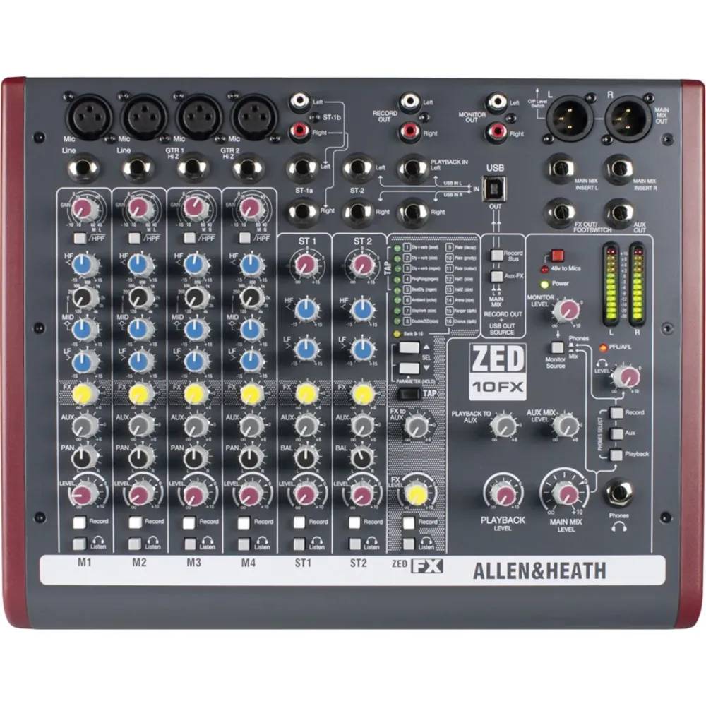 Allen & Heath ZED-10FX – Mesa de Sonido con Efectos USB
