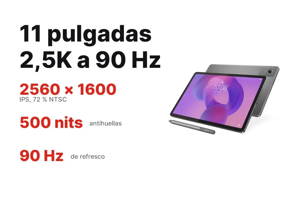 Pantalla 2,5K de 11 pulgadas a 90 Hz de la Lenovo Idea Tab