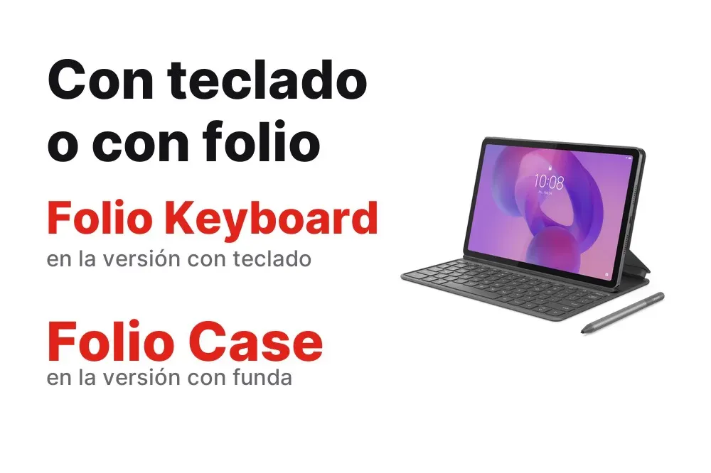 Las dos versiones de la Lenovo Idea Tab: con funda o con teclado folio