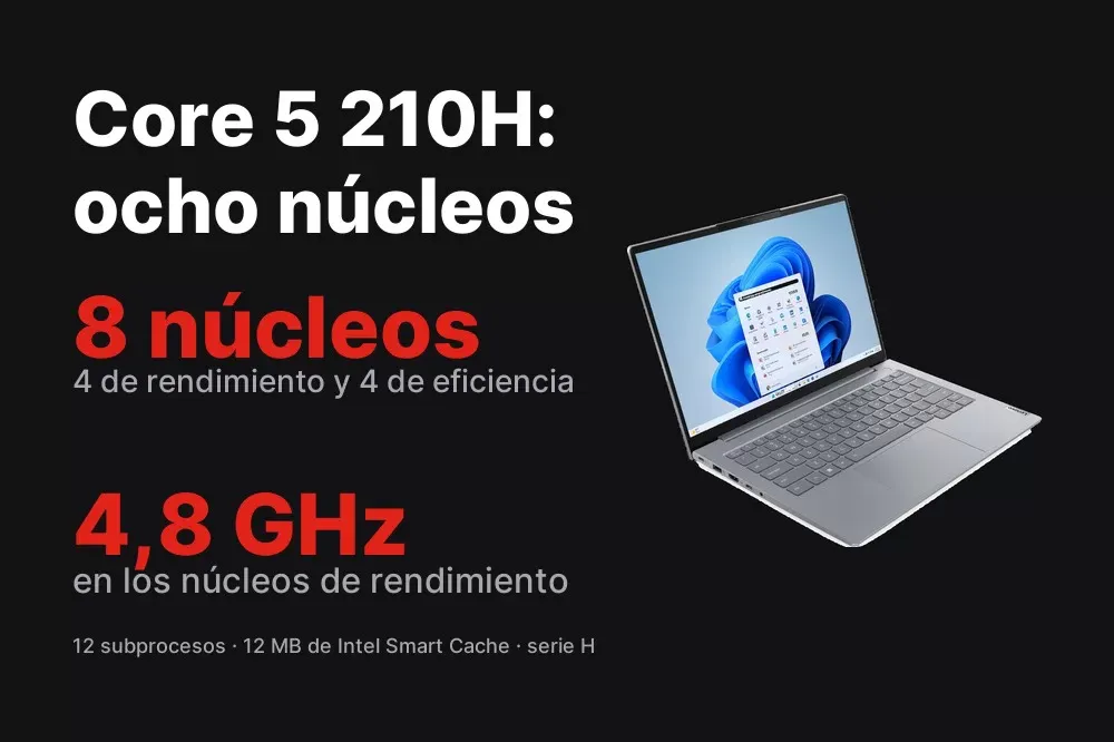 Lenovo ThinkBook 14 G8 con Intel Core 5 210H de ocho núcleos