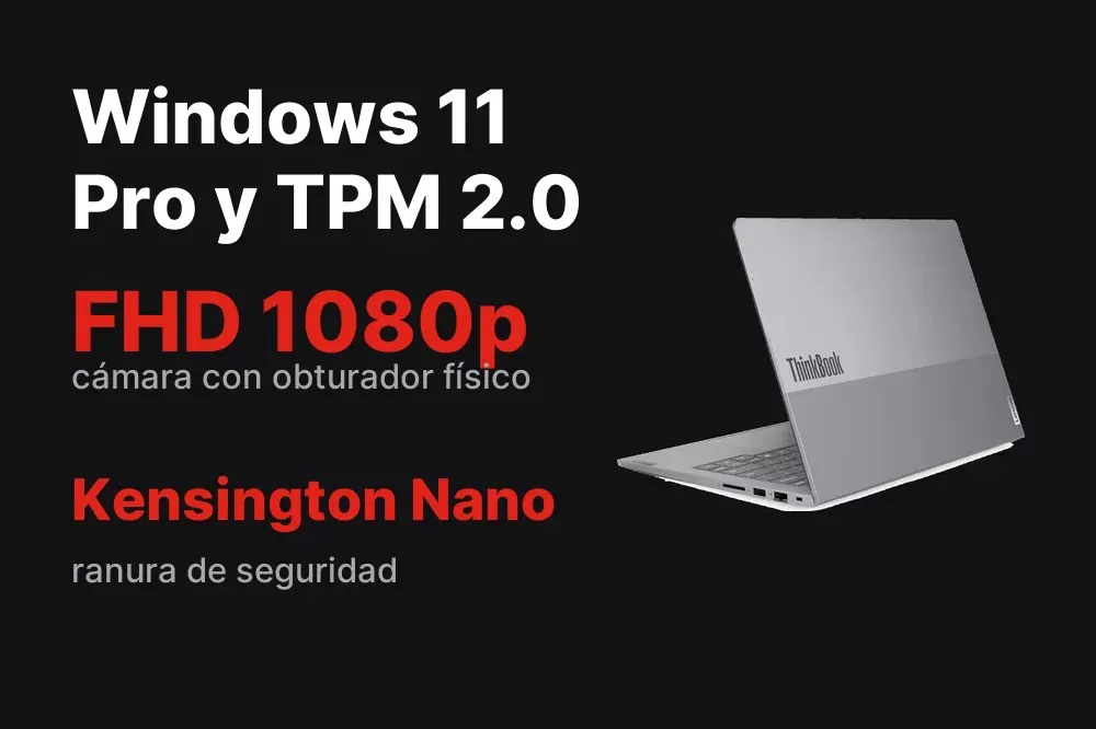 Cámara FHD con obturador de privacidad y seguridad del ThinkBook 14 G8