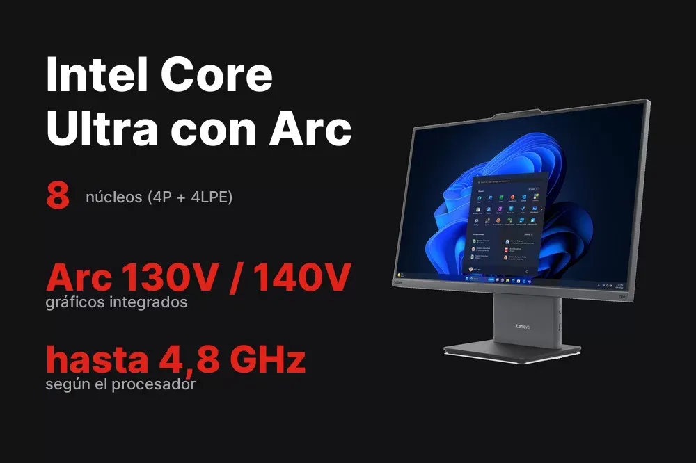 Procesadores Intel Core Ultra con gráficos Arc del ThinkCentre neo 50a 24