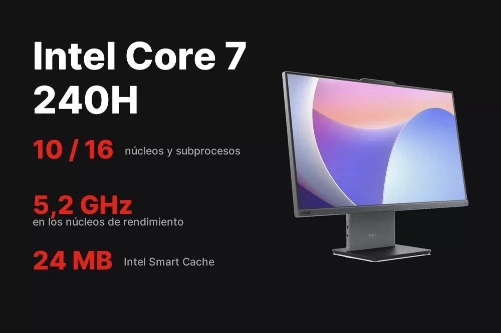 Procesador Intel Core 7 240H del ThinkCentre neo 50a 27