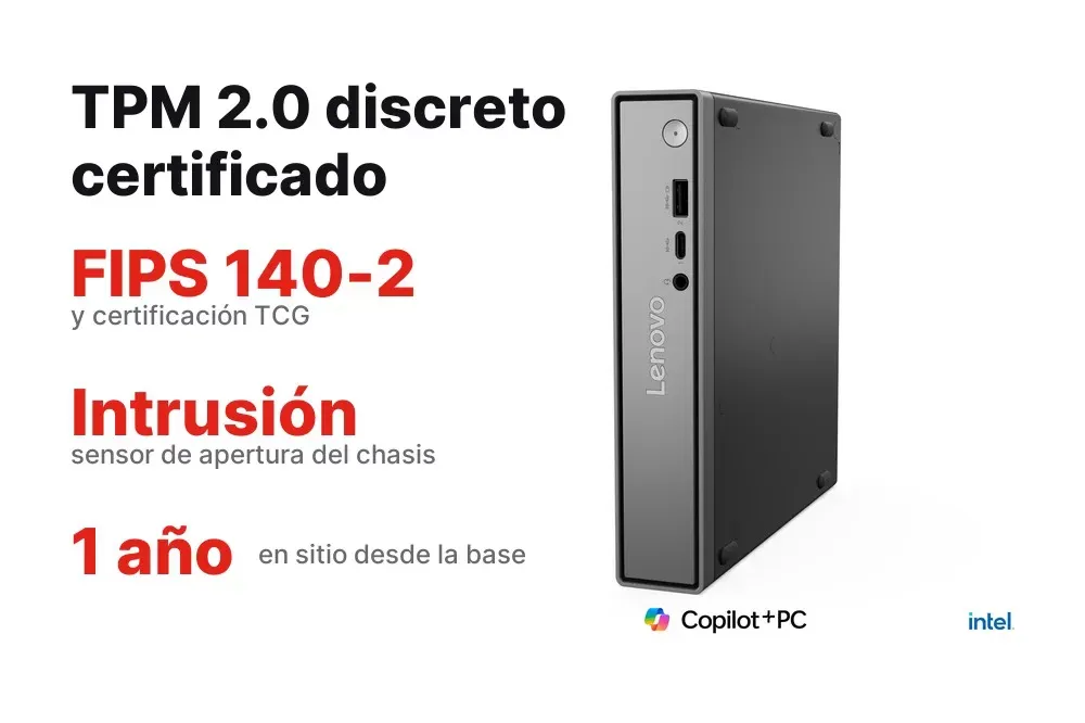 TPM 2.0 discreto certificado FIPS 140-2 del ThinkCentre neo 50q Tiny