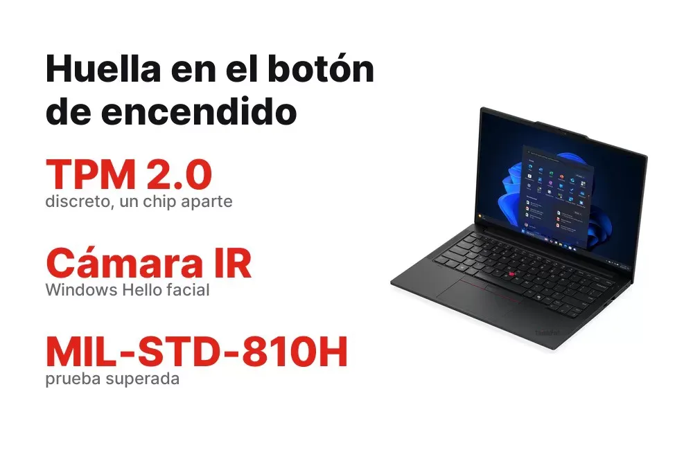Lector de huellas y cámara infrarroja del ThinkPad E14 Gen 7