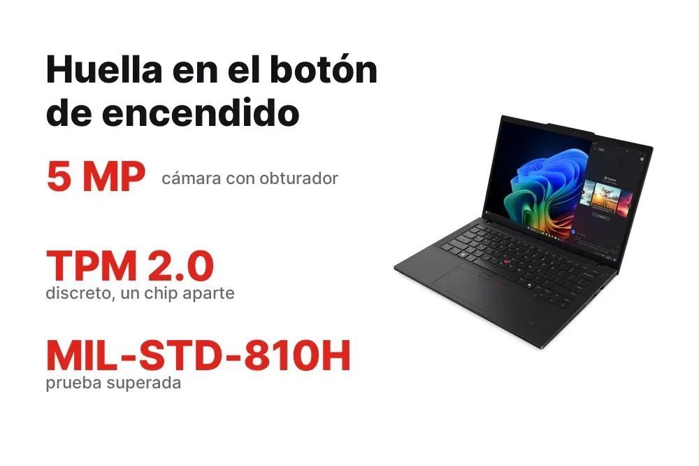 Lector de huellas y cámara de 5 MP del ThinkPad T14 Gen 6