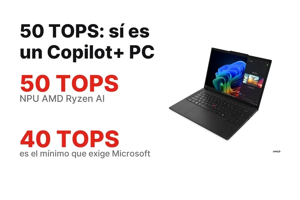 NPU AMD Ryzen AI de 50 TOPS: Copilot+ PC del ThinkPad T14 Gen 6 AMD