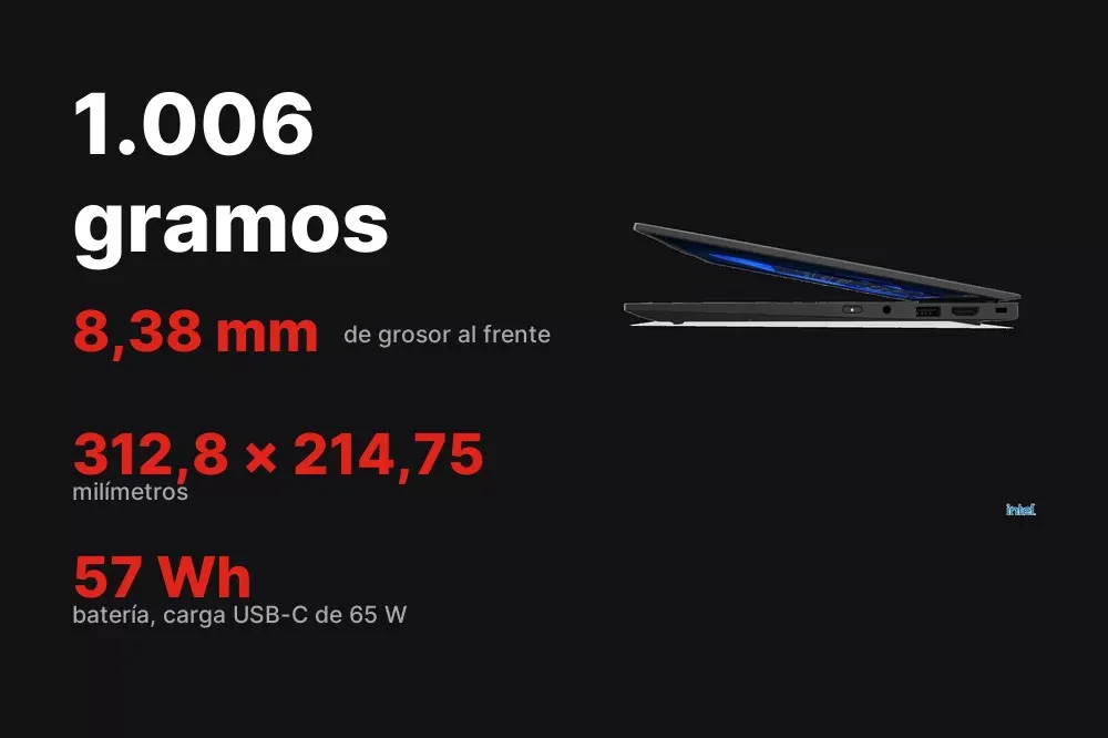 ThinkPad X1 Carbon Gen 13 de 1.006 gramos y 8,38 mm