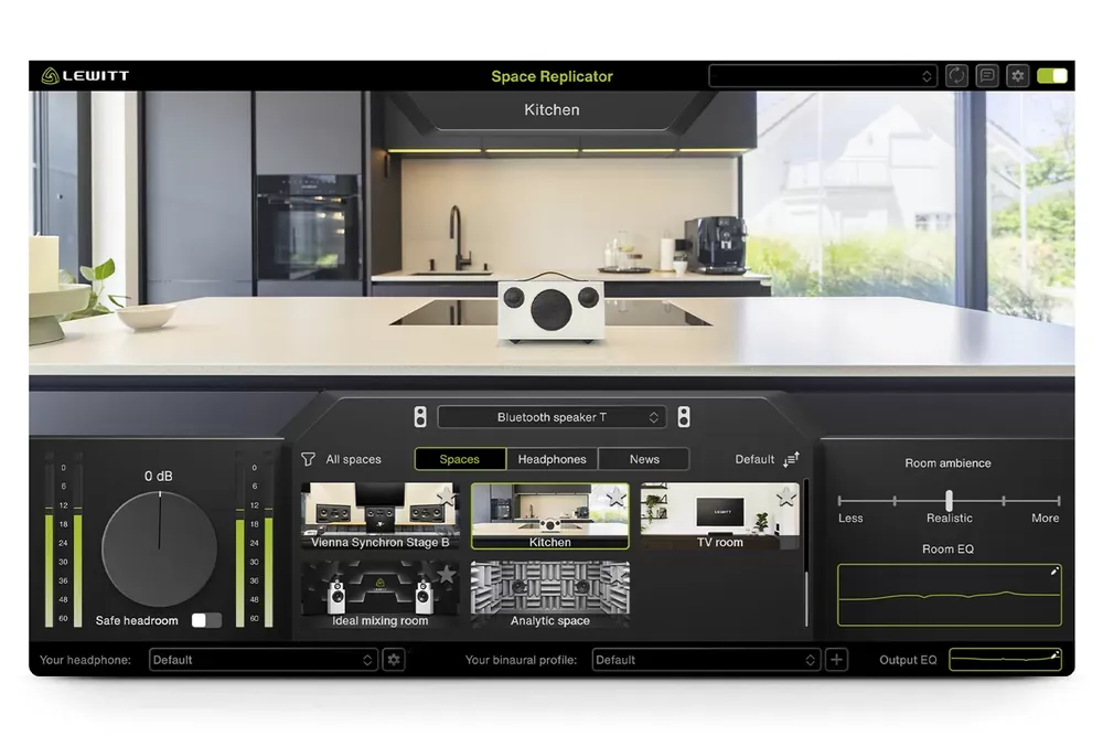 Cocina con parlante Bluetooth en Space Replicator