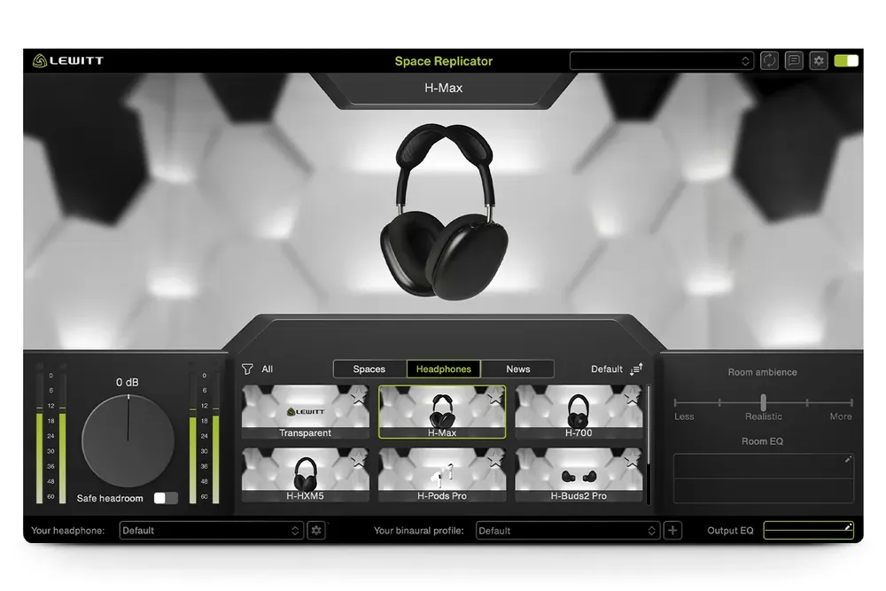 Emulación de audífonos over-ear en Space Replicator