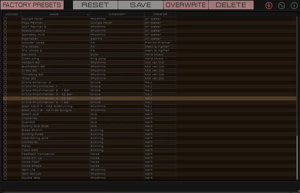 Cinco algoritmos de delay, filtro y overdrive