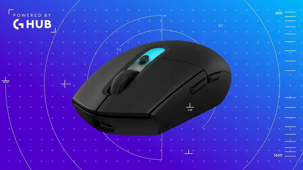 Logitech G305 X SUPERLIGHT negro con la interfaz de G HUB