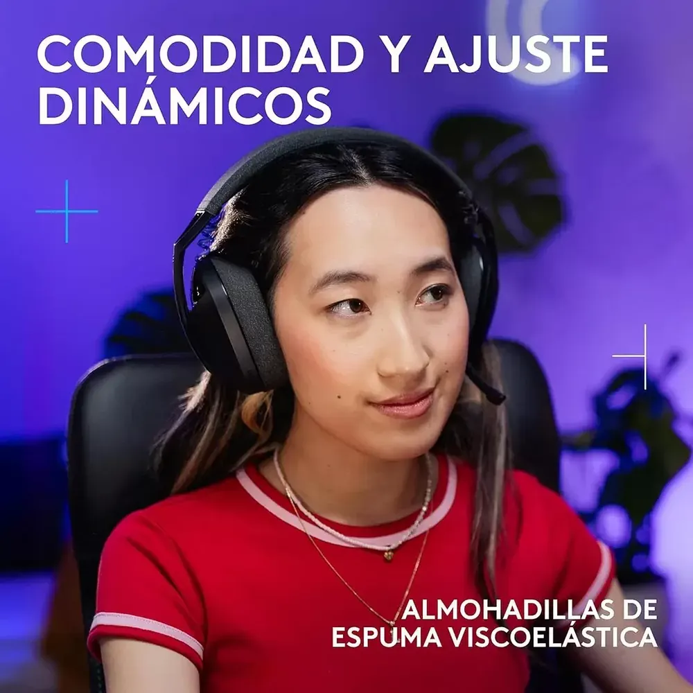 Comodidad y ajuste dinámicos del Logitech G321, con almohadillas de espuma viscoelástica