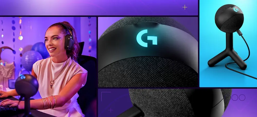 Logitech G Yeti Orb en un escritorio de streaming