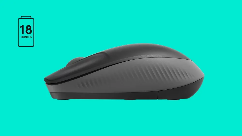 Logitech M190 grafito con el ícono de 18 meses de batería