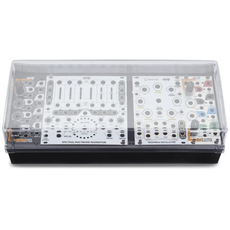 Vista superior del 4ms Pod64X con la tapa Decksaver puesta