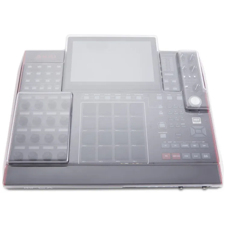 Vista superior del Akai MPC X con la tapa Decksaver puesta