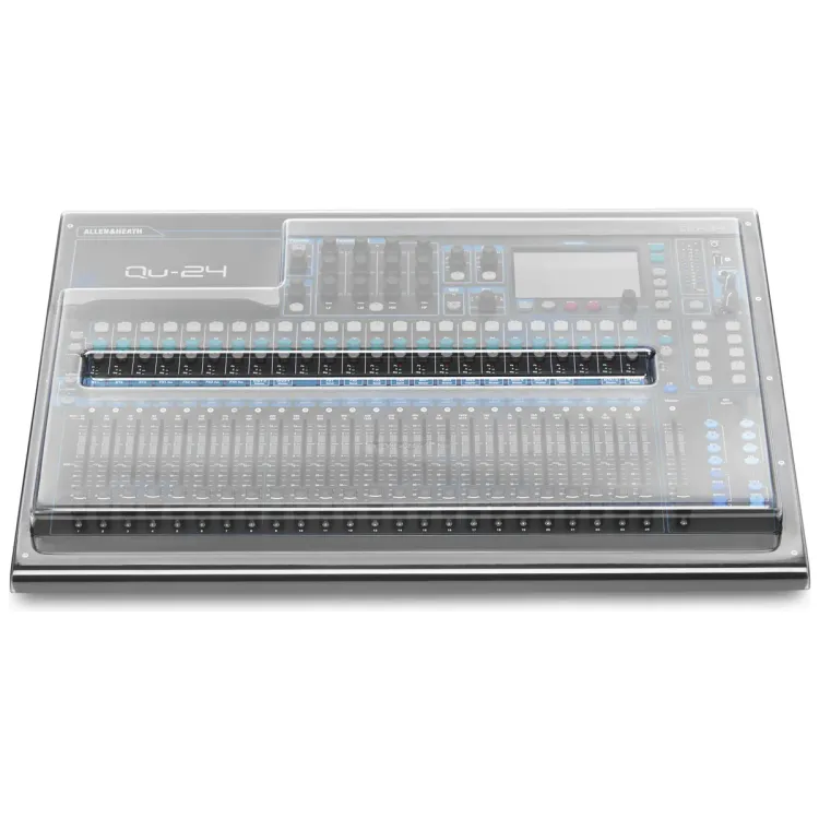 Vista superior del Allen & Heath Qu-24 con la tapa Decksaver puesta