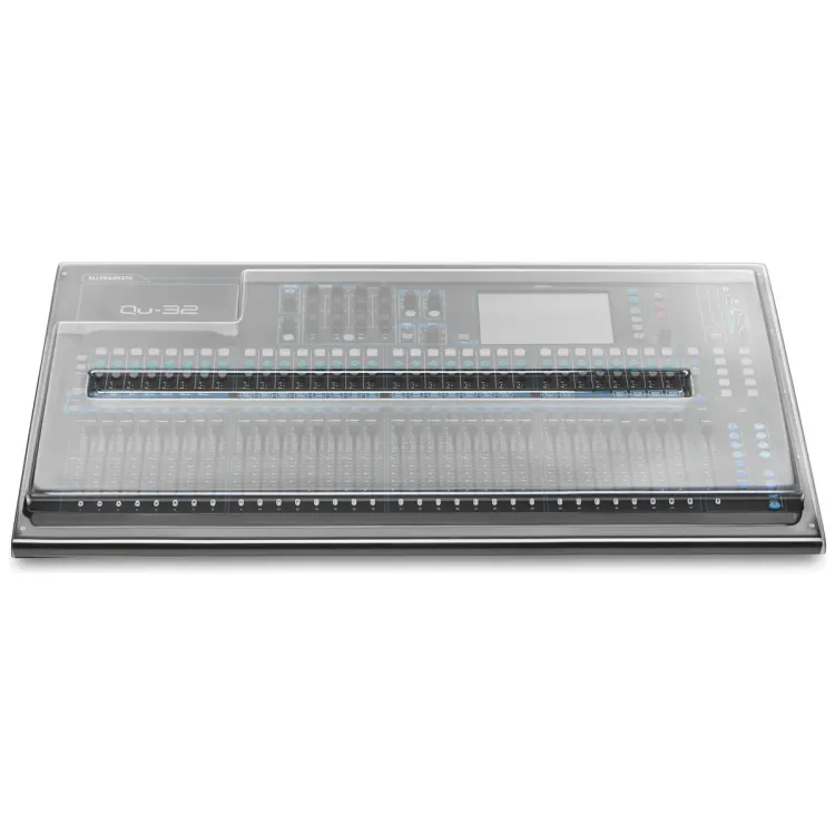 Vista superior del Allen & Heath Qu-32 con la tapa Decksaver puesta