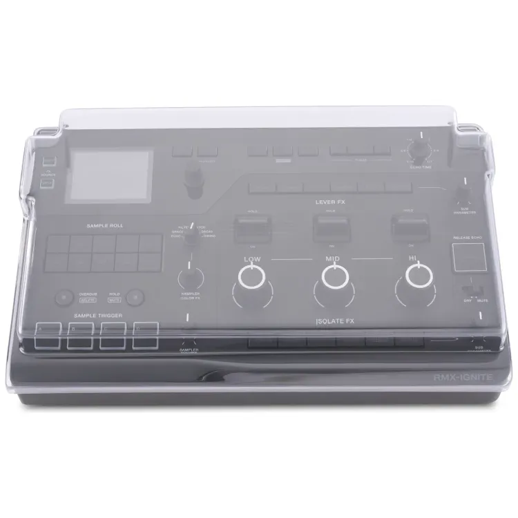 Vista superior del AlphaTheta RMX-Ignite con la tapa Decksaver puesta