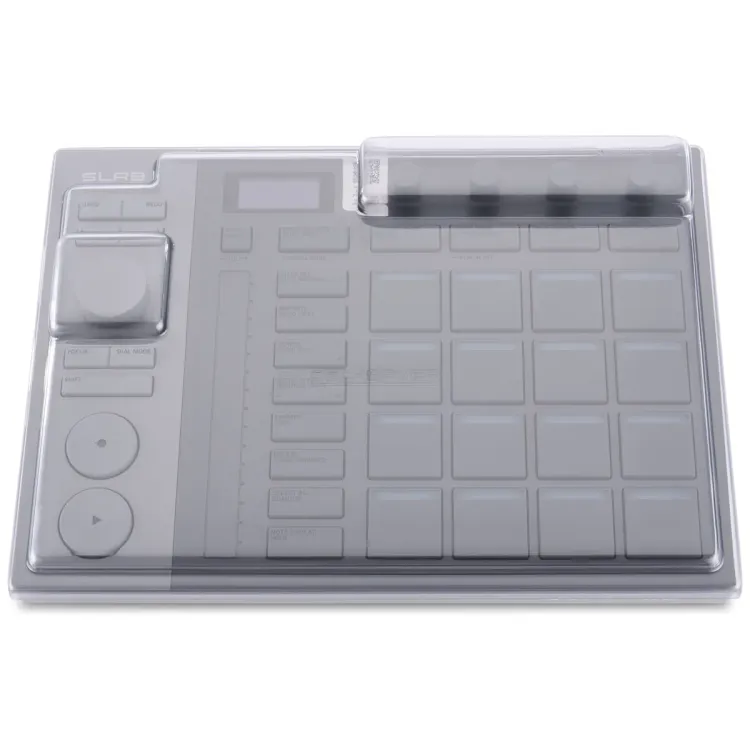 Vista superior del AlphaTheta SLAB con la tapa Decksaver puesta